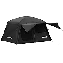 美品　オールブラックキャンプテント 330cm×210cm 4-6人用 テンビ シェルターセット 黒・ブラック（3〜4人用テント